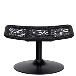 Wohnen Rattanmöbel*Drehbarer Hocker mit Tellerfuß in Schwarz - Zavamanco