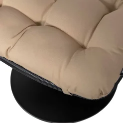 Wohnen Rattanmöbel*Drehbarer Hocker mit Tellerfuß in Schwarz - Zavamanco