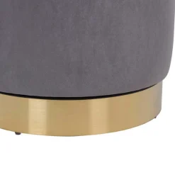 Wohnen Drehbarer Polsterhocker in Grau und Gold - Riety