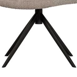 Wohnen Drehbarer Polsterstuhl aus Boucle Stoff in Beige - Magan