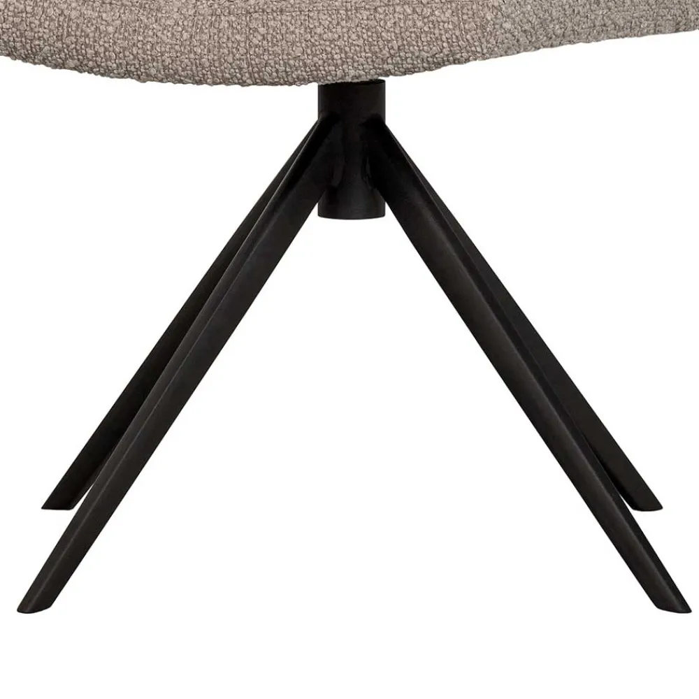 Wohnen Drehbarer Polsterstuhl aus Boucle Stoff in Beige - Magan