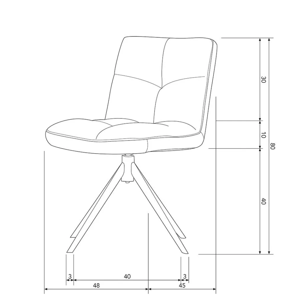 Wohnen Drehbarer Polsterstuhl aus Boucle Stoff in Beige - Magan