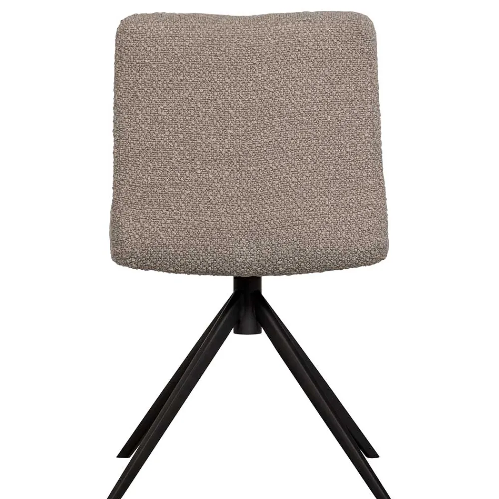 Wohnen Drehbarer Polsterstuhl aus Boucle Stoff in Beige - Magan