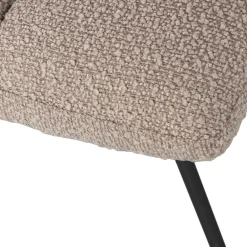 Wohnen Drehbarer Polsterstuhl aus Boucle Stoff in Beige - Magan