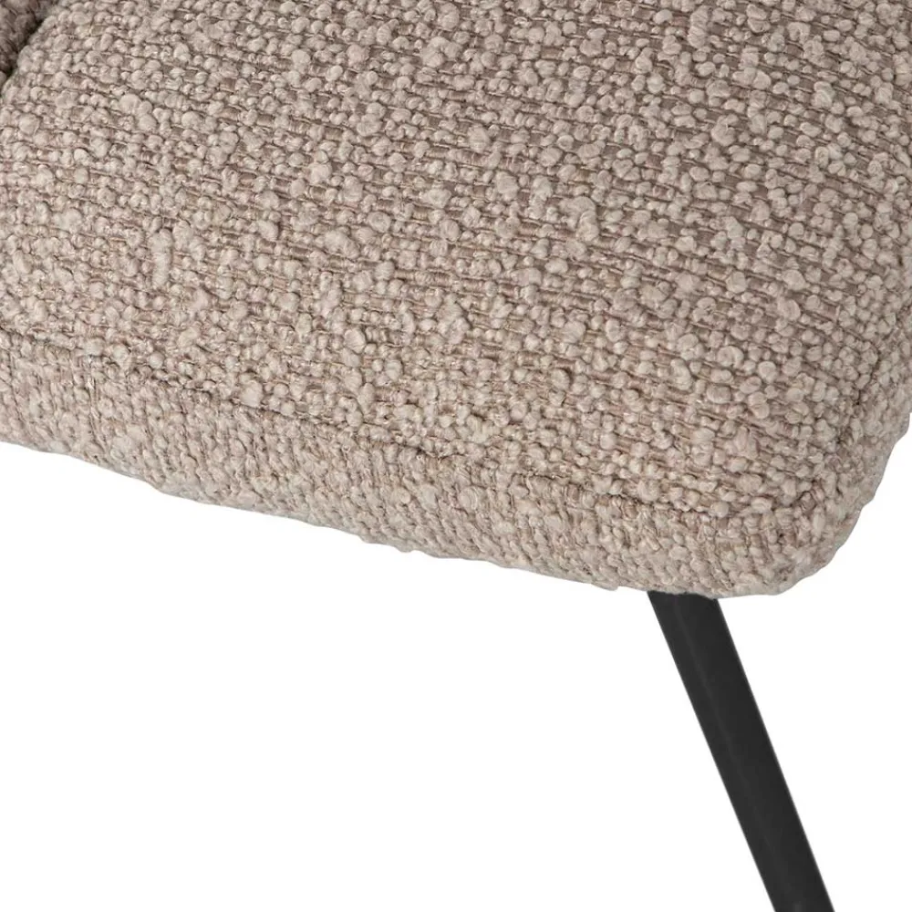 Wohnen Drehbarer Polsterstuhl aus Boucle Stoff in Beige - Magan