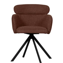 Wohnen Braune Möbel|Küchenstühle*Drehbarer Polsterstuhl in Kastanienbraun Stoff - Rajavo (2er Set)