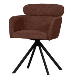 Wohnen Braune Möbel|Küchenstühle*Drehbarer Polsterstuhl in Kastanienbraun Stoff - Rajavo (2er Set)