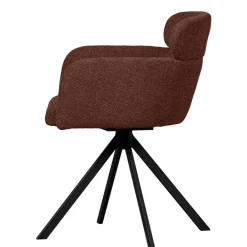 Wohnen Braune Möbel|Küchenstühle*Drehbarer Polsterstuhl in Kastanienbraun Stoff - Rajavo (2er Set)