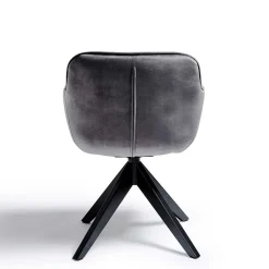 Wohnen Drehbarer Samt Armlehnenstuhl in Grau - Ellen