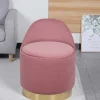 Wohnen Drehbarer Samt Polsterhocker in Altrosa mit Gold - Fanandro
