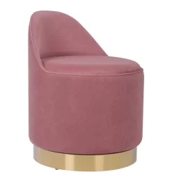 Wohnen Drehbarer Samt Polsterhocker in Altrosa mit Gold - Fanandro