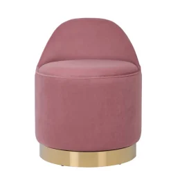 Wohnen Drehbarer Samt Polsterhocker in Altrosa mit Gold - Fanandro