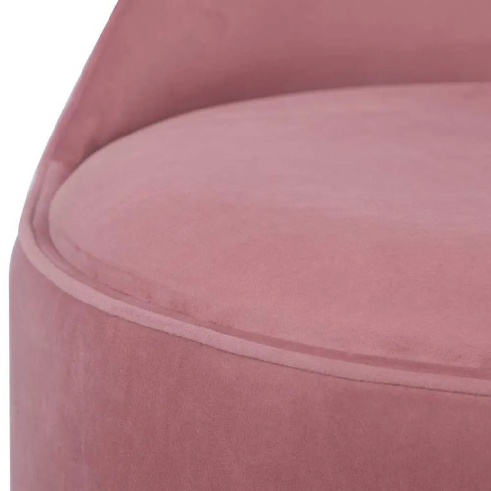 Wohnen Drehbarer Samt Polsterhocker in Altrosa mit Gold - Fanandro