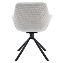 Wohnen Drehbarer Samtstuhl mit Armlehnen in Creme - Zerettan