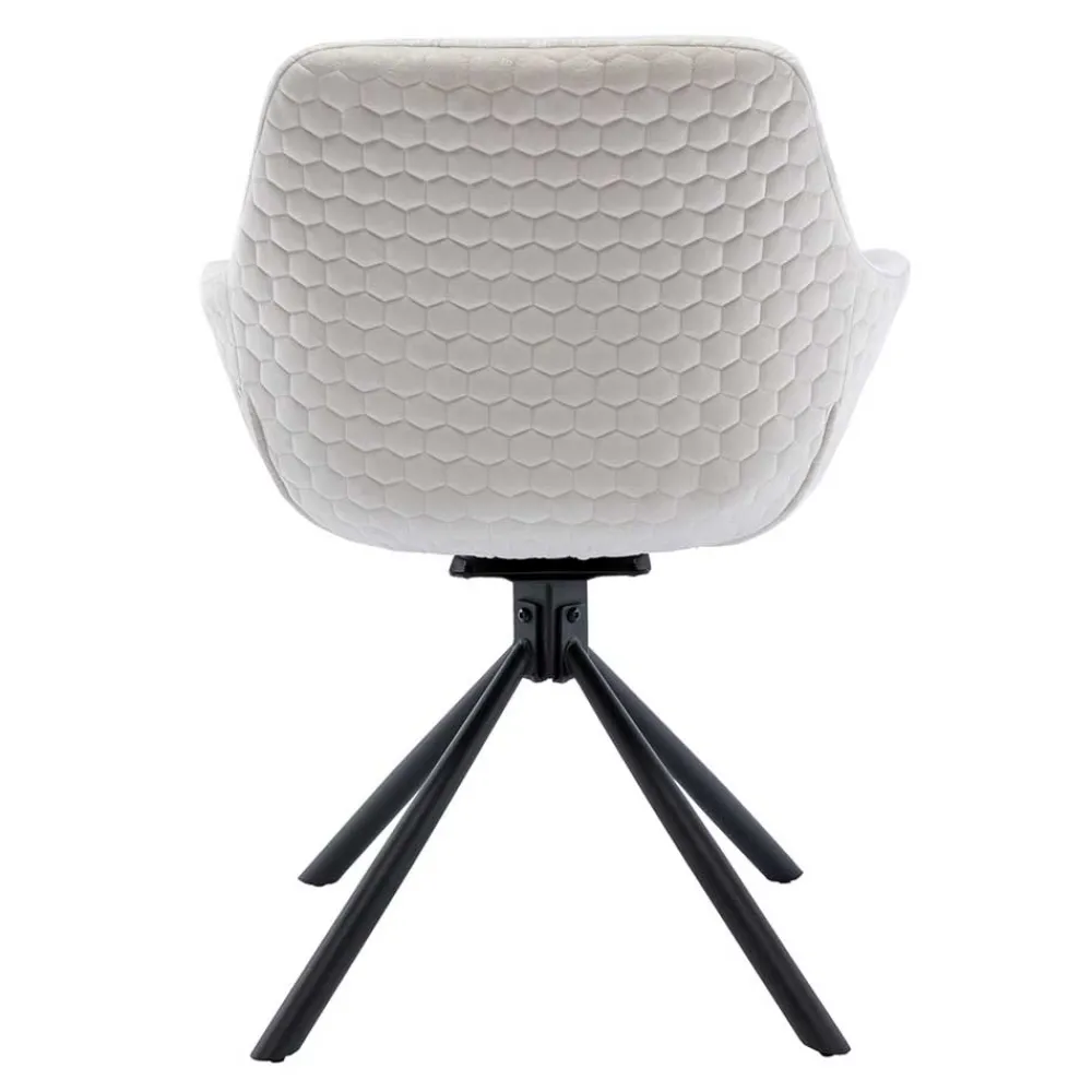 Wohnen Drehbarer Samtstuhl mit Armlehnen in Creme - Zerettan