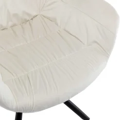Wohnen Drehbarer Samtstuhl mit Armlehnen in Creme - Zerettan