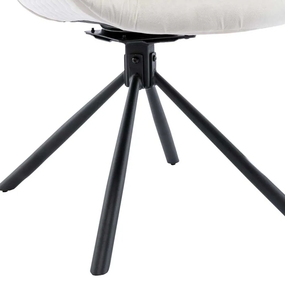 Wohnen Drehbarer Samtstuhl mit Armlehnen in Creme - Zerettan