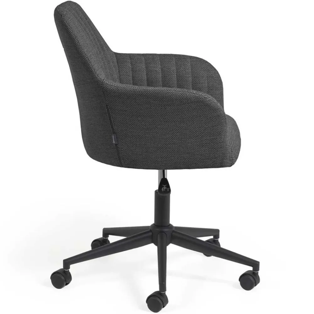 Wohnen Bürostühle*Drehbarer Schreibtischstuhl mit Armlehnen in Grau - Vindo