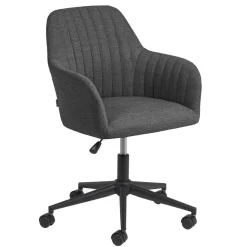 Wohnen Bürostühle*Drehbarer Schreibtischstuhl mit Armlehnen in Grau - Vindo