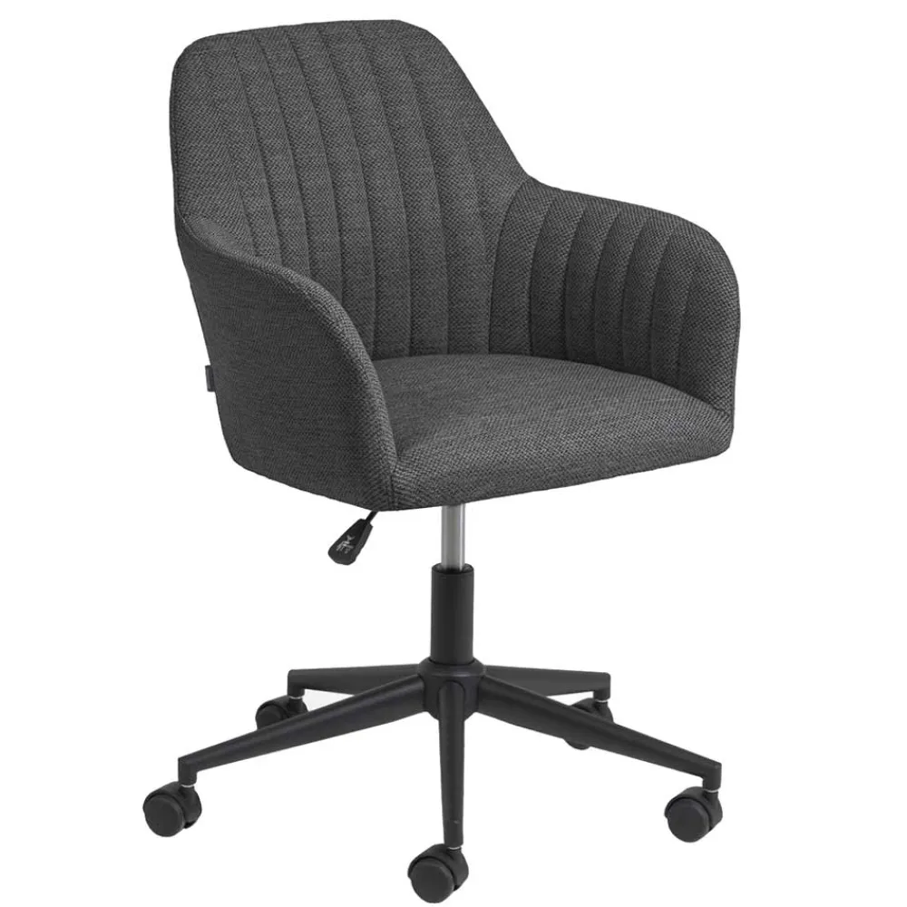 Wohnen Bürostühle*Drehbarer Schreibtischstuhl mit Armlehnen in Grau - Vindo