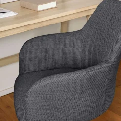 Wohnen Bürostühle*Drehbarer Schreibtischstuhl mit Armlehnen in Grau - Vindo