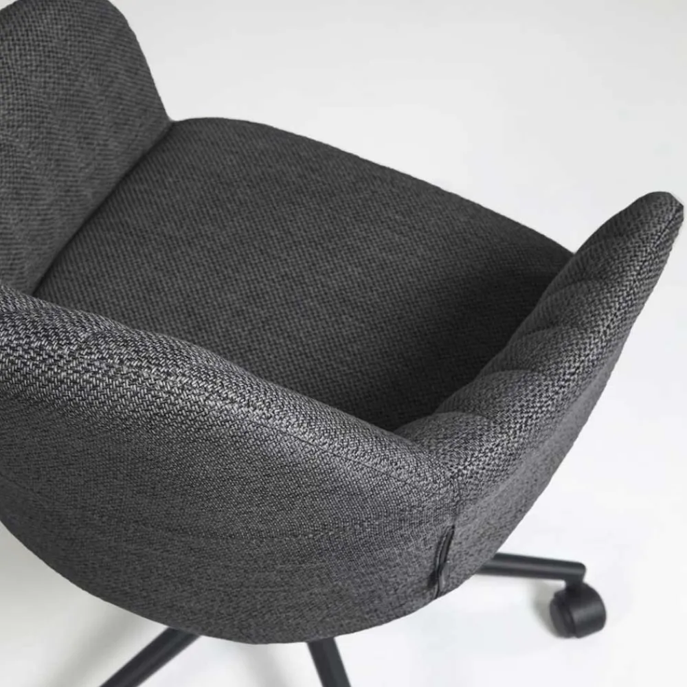 Wohnen Bürostühle*Drehbarer Schreibtischstuhl mit Armlehnen in Grau - Vindo