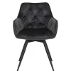 Wohnen Designermöbel*Drehbarer Stuhl in Anthrazit Velours - Ernestan (2er Set)