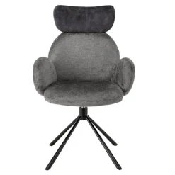 Wohnen Drehbarer Tischsessel in Grau - Adejano (2er Set)