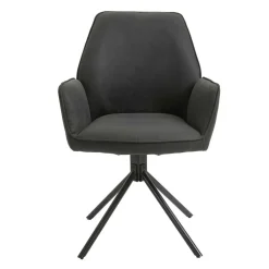 Wohnen Drehbarer Tischsessel in Anthrazit - Iljana (2er Set)