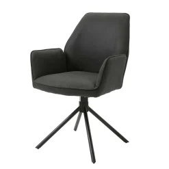 Wohnen Drehbarer Tischsessel in Anthrazit - Iljana (2er Set)