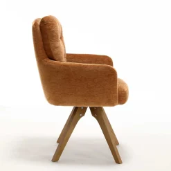 Wohnen Drehbarer Tischsessel in Ockergelb - Manu (2er Set)