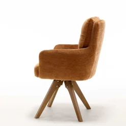 Wohnen Drehbarer Tischsessel in Ockergelb - Manu (2er Set)