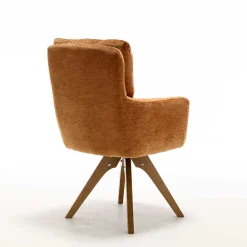 Wohnen Drehbarer Tischsessel in Ockergelb - Manu (2er Set)