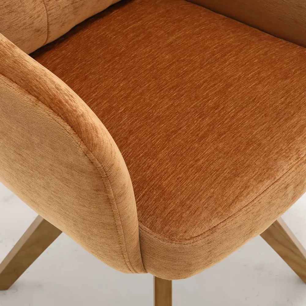 Wohnen Drehbarer Tischsessel in Ockergelb - Manu (2er Set)