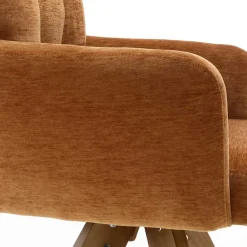 Wohnen Drehbarer Tischsessel in Ockergelb - Manu (2er Set)