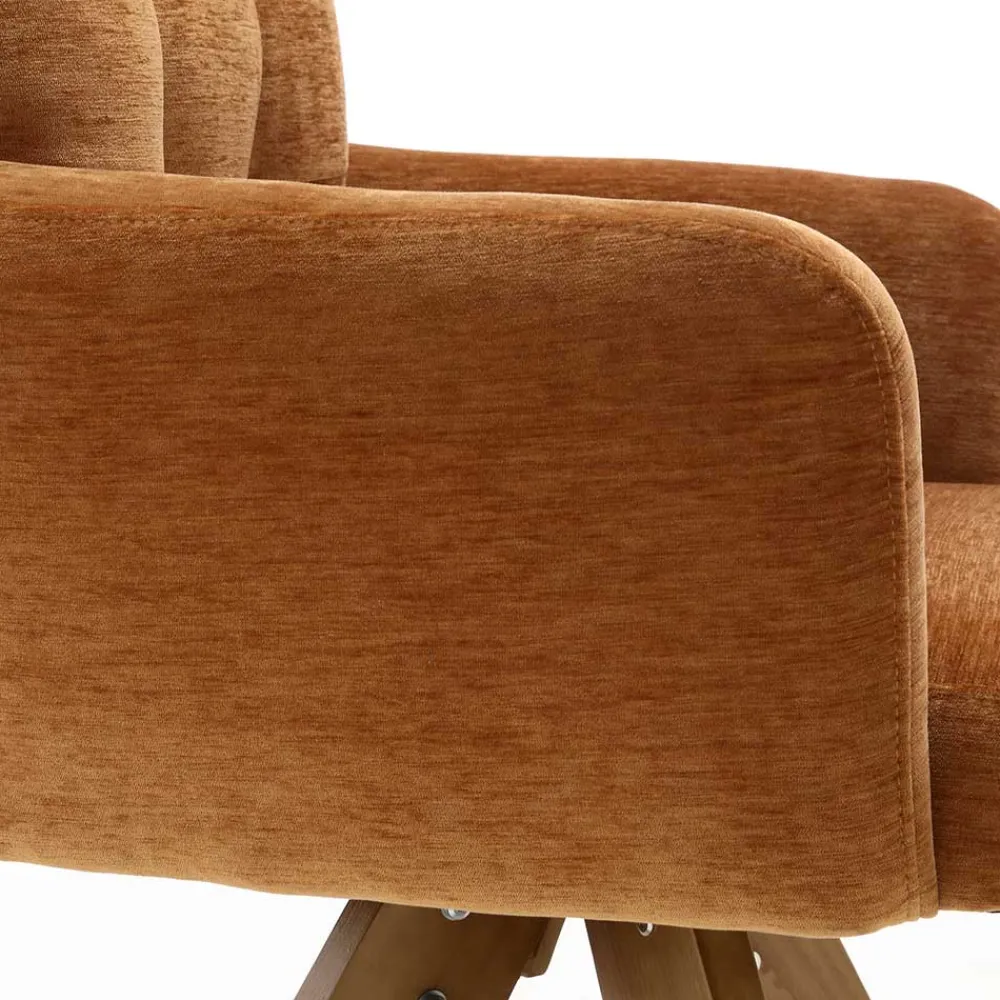 Wohnen Drehbarer Tischsessel in Ockergelb - Manu (2er Set)