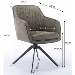 Wohnen Drehbarer Tischsessel in Braun - Adelaide