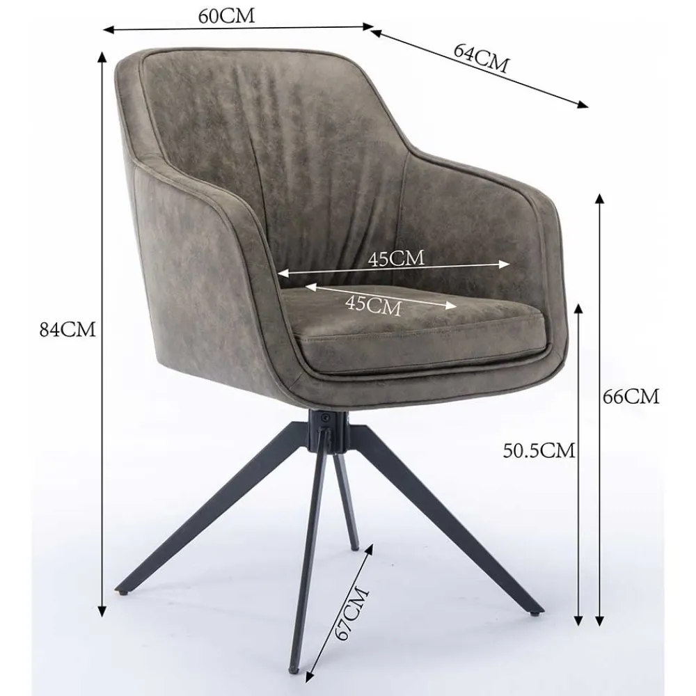 Wohnen Drehbarer Tischsessel in Braun - Adelaide