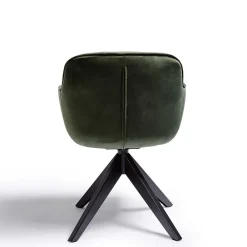 Wohnen Küchenstühle|Esszimmerstühle*Drehbarer Tischsessel in Dunkelgrün Samt - Niabelda