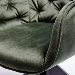 Wohnen Küchenstühle|Esszimmerstühle*Drehbarer Tischsessel in Dunkelgrün Samt - Niabelda