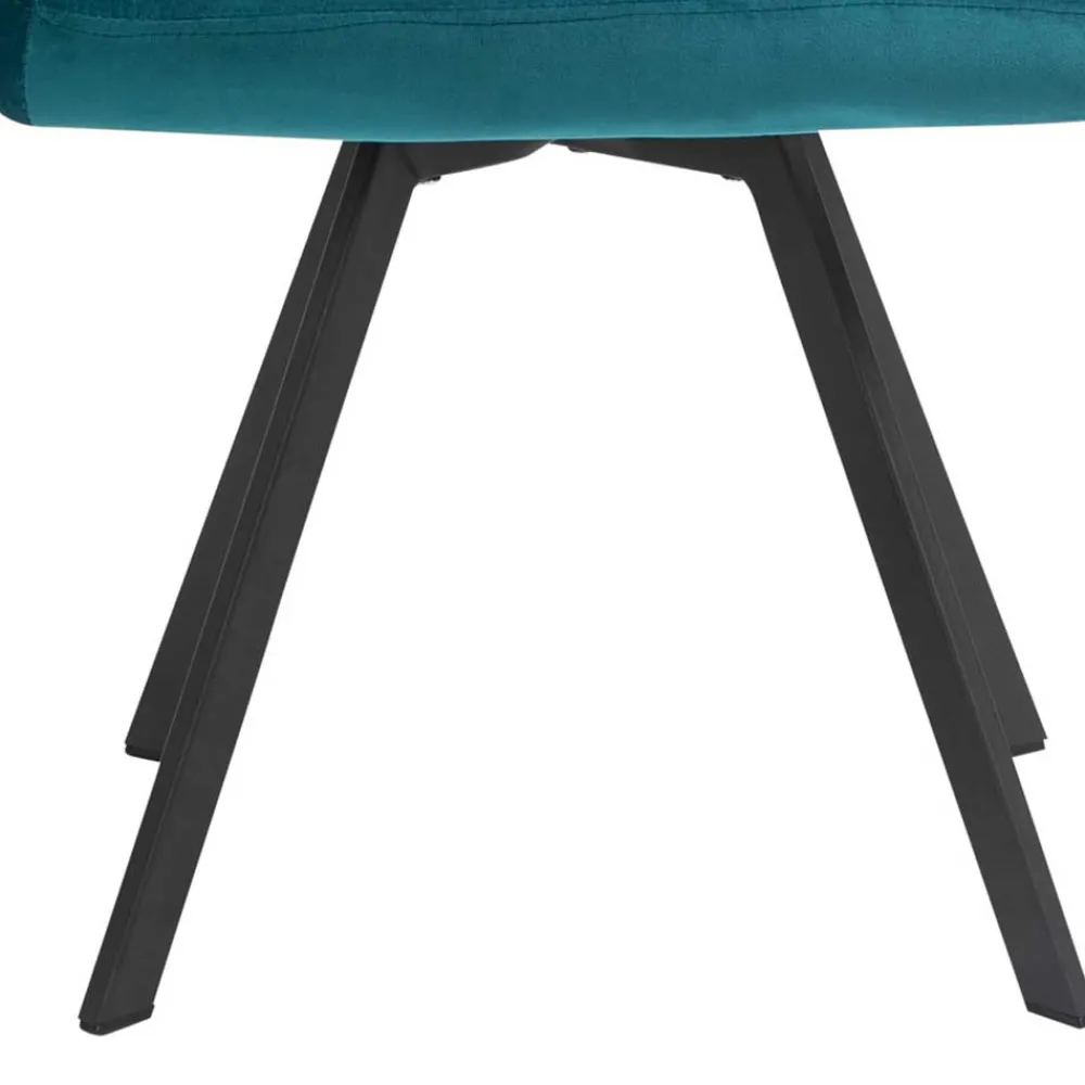 Wohnen Drehbarer Tischsessel in Türkis Samt - Bettyva