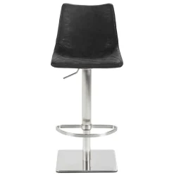 Wohnen Drehbarer Tresenstuhl aus Kunstleder Schwarz - Sanlina