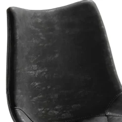 Wohnen Drehbarer Tresenstuhl aus Kunstleder Schwarz - Sanlina