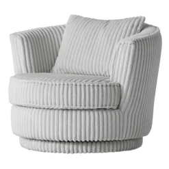 Wohnen Retro Möbel|Sessel*Drehbarer Wohnzimmersessel in Hellgrau - Iliana