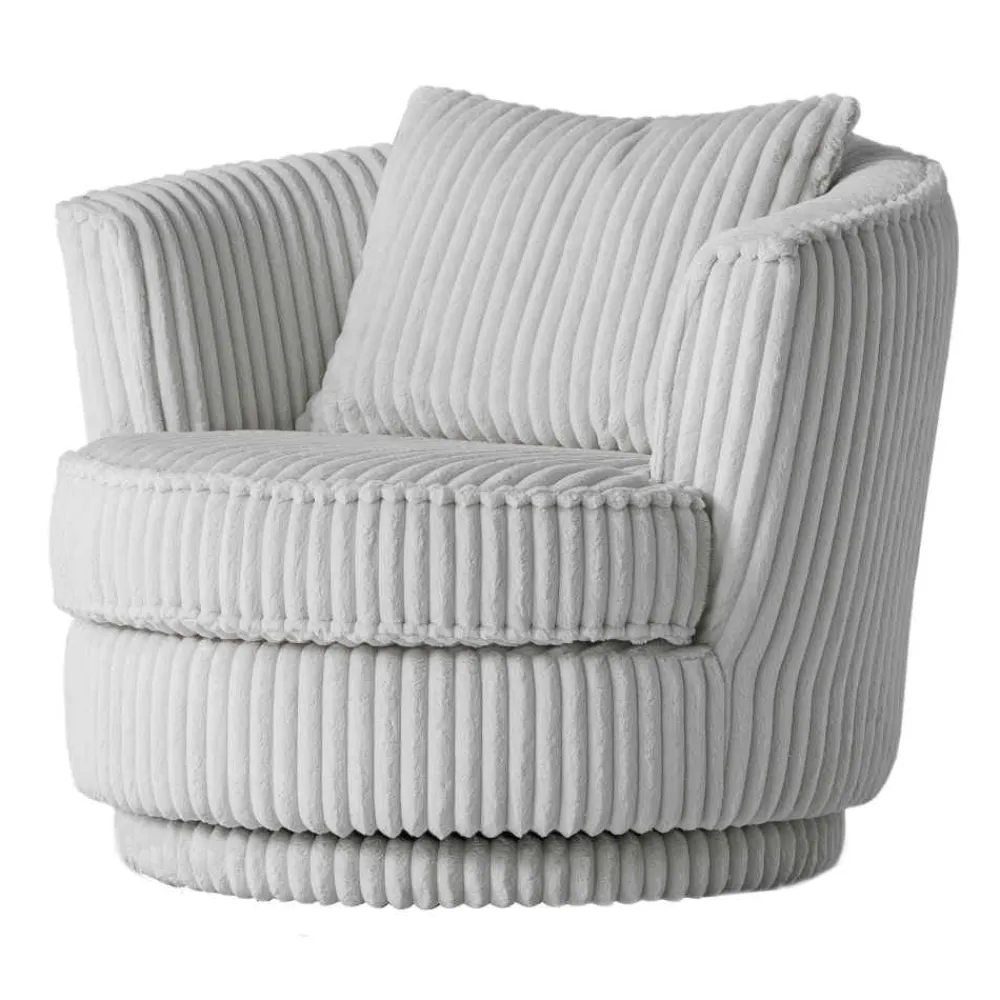 Wohnen Retro Möbel|Sessel*Drehbarer Wohnzimmersessel in Hellgrau - Iliana