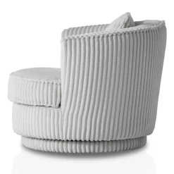 Wohnen Retro Möbel|Sessel*Drehbarer Wohnzimmersessel in Hellgrau - Iliana