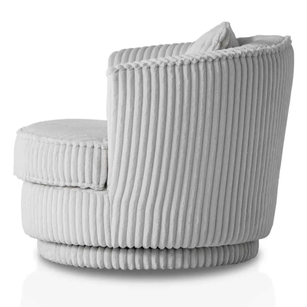 Wohnen Retro Möbel|Sessel*Drehbarer Wohnzimmersessel in Hellgrau - Iliana