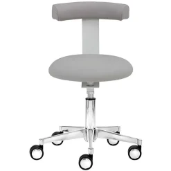 Wohnen Drehhocker mit Lehne in Grau & Alu - Liony