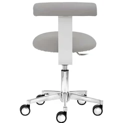 Wohnen Drehhocker mit Lehne in Grau & Alu - Liony