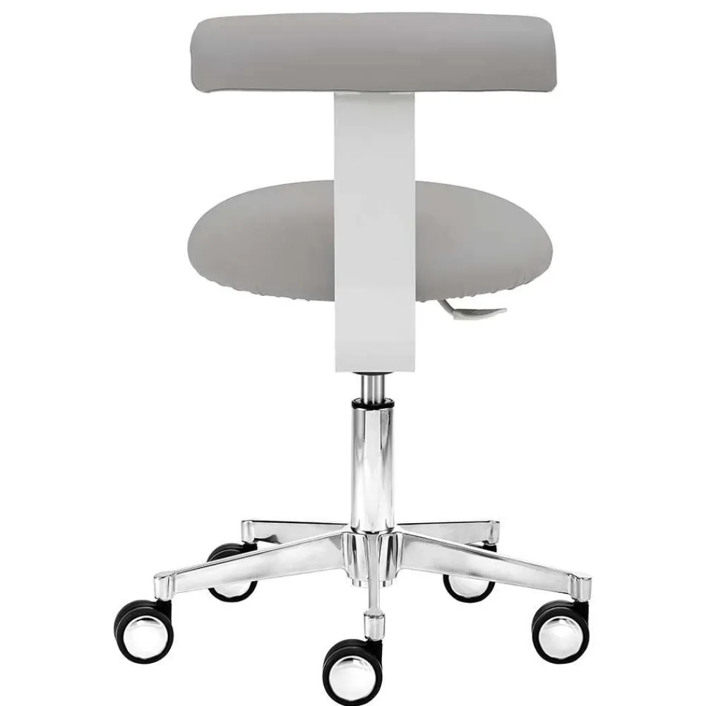 Wohnen Drehhocker mit Lehne in Grau & Alu - Liony